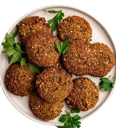 Falafel sa pomesom i tartarom, kruh