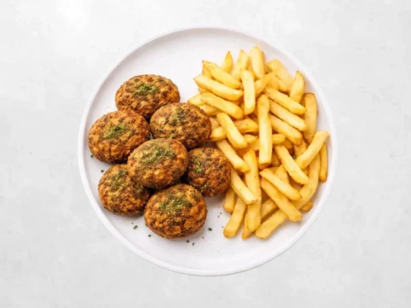 Falafel sa pomesom i tartarom, kruh