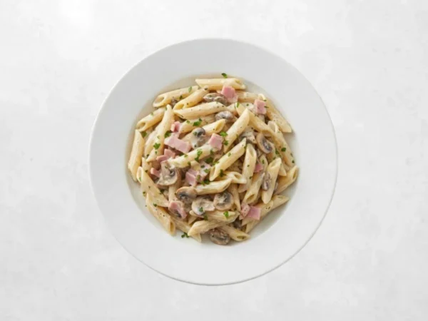 Penne šunka gljive, kruh